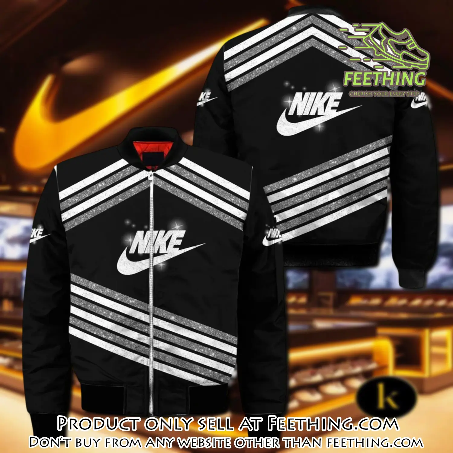 Nike pattern new black white luxury brand premium bomber jacket outfit for men women ft3547950